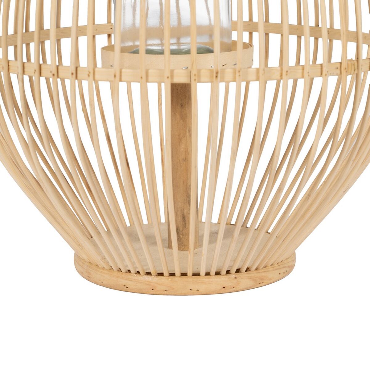 Farol Natural Bambú Cristal 35 x 35 x 66 cm